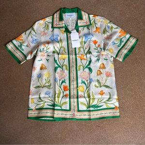 BNWT Casablanca mushroom 100% silk button down.